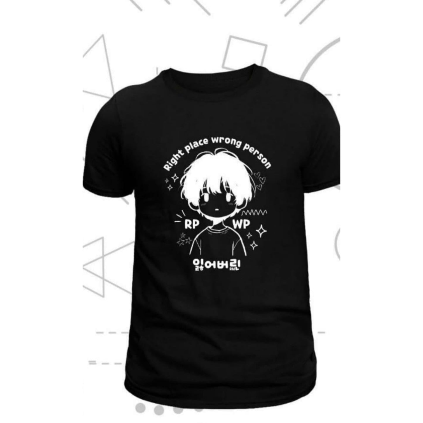 CAMISETA BTS RM "RiGHT PLACE WRONG PERSON" 100 % ALGODÓN (blanco y negro)