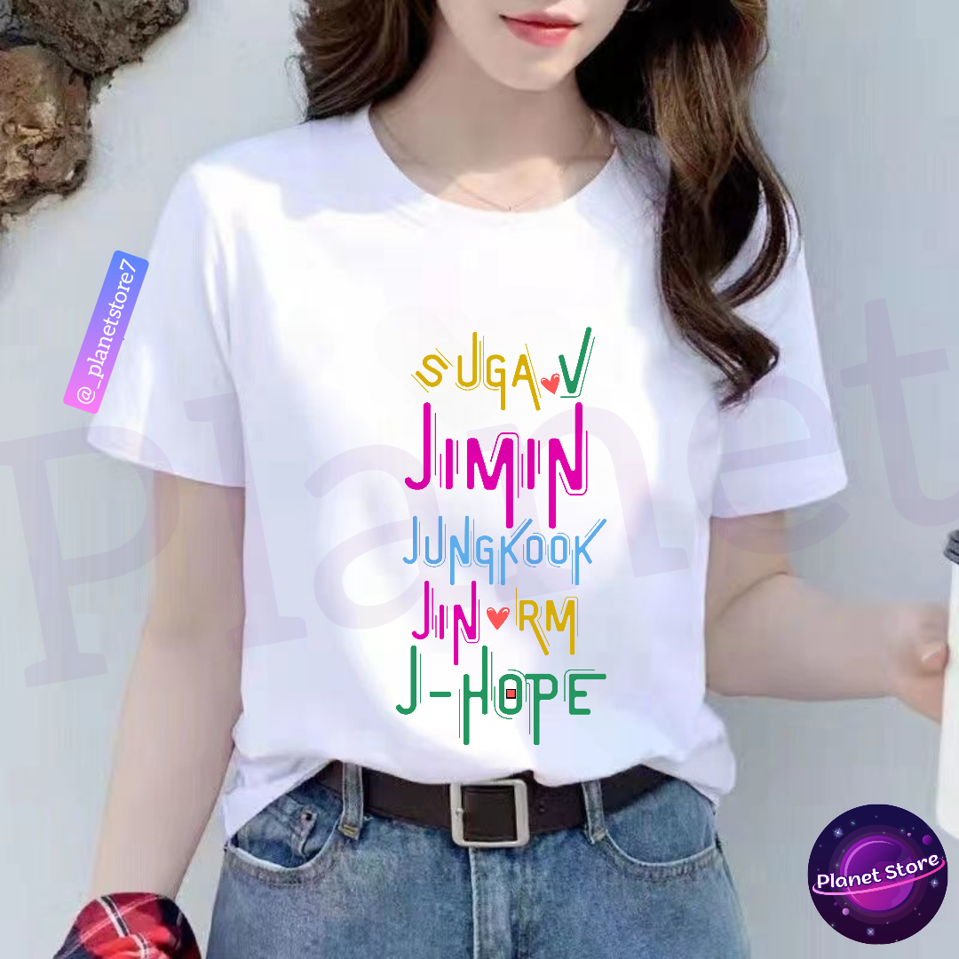 CAMISETA BTS 100% ALGODÓN (blanca y negra)