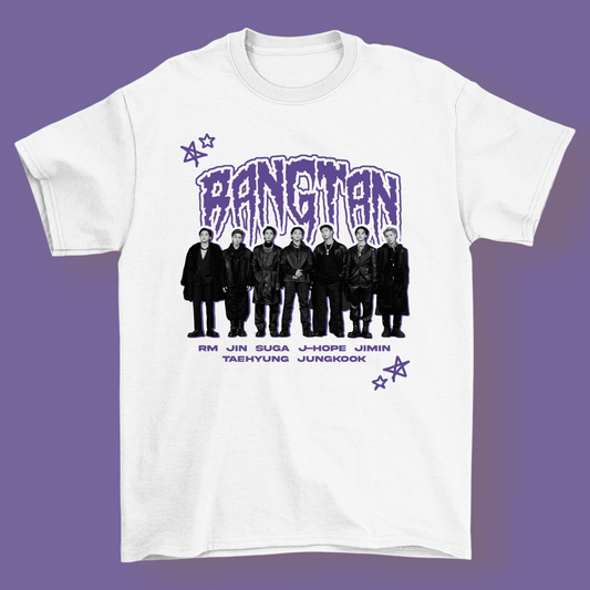 CAMISETA BTS BANGTAN 100% ALGODÓN (blanca y negra) 