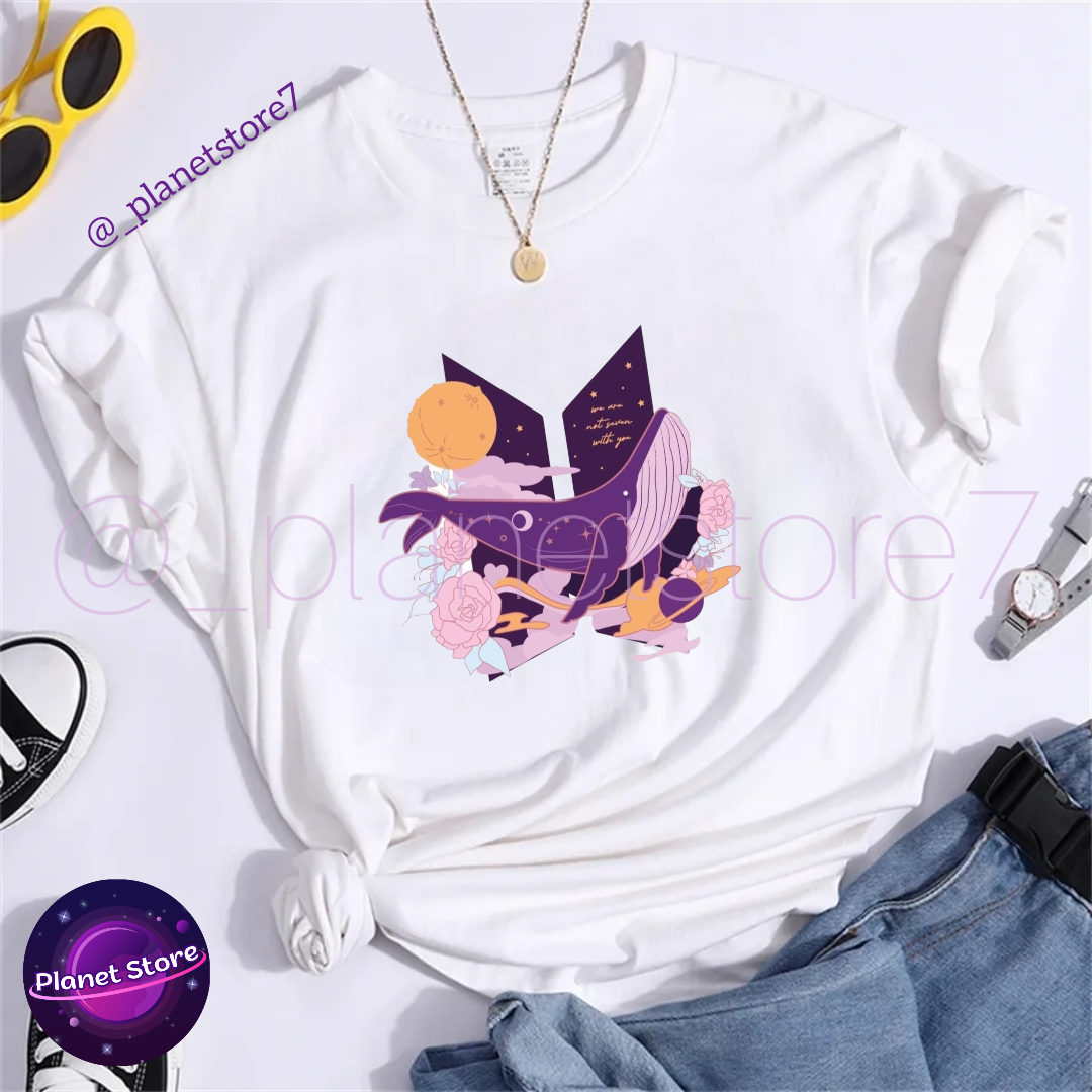 CAMISETA BTS 100% ALGODÓN (blanca y negra) 