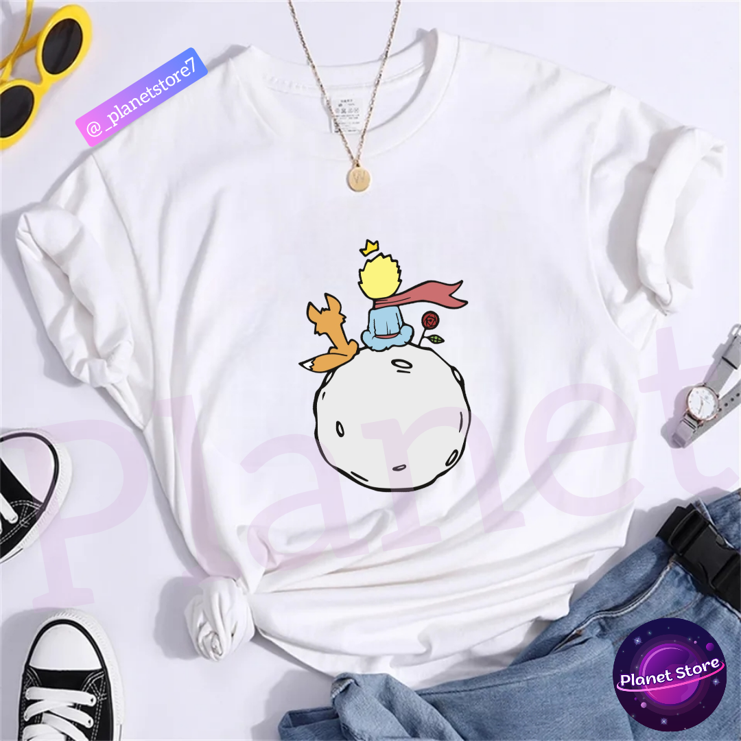 CAMISETA EL PRINCIPETI 100% ALGODÓN (blanco y negro) 