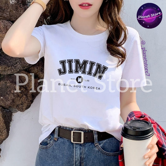 CAMISETAS BTS 100% ALGODÓN (Todos los miembros/Blanco y negro) 